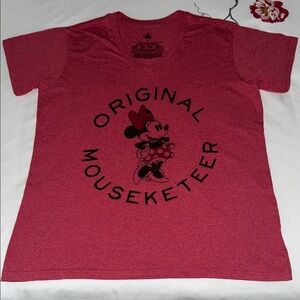 Women’s Disney Minnie Mouse Red Graphic V‑Neck Tee T-shirt ~ 2XL